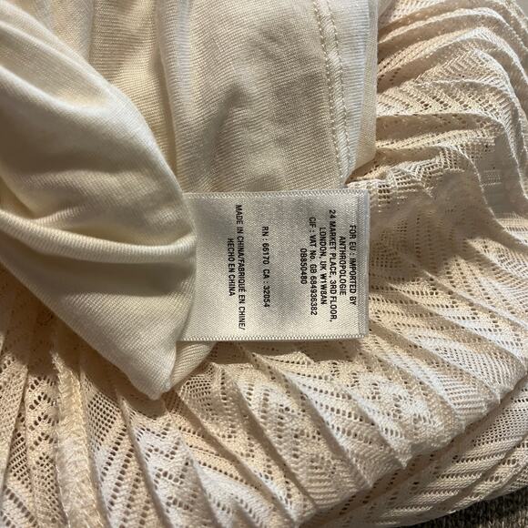 Anthropologie Meadow Rue Prespa Pleated Sleeveless V-Neck Tank Dress Ivory Sz 8 - Picture 10 of 10